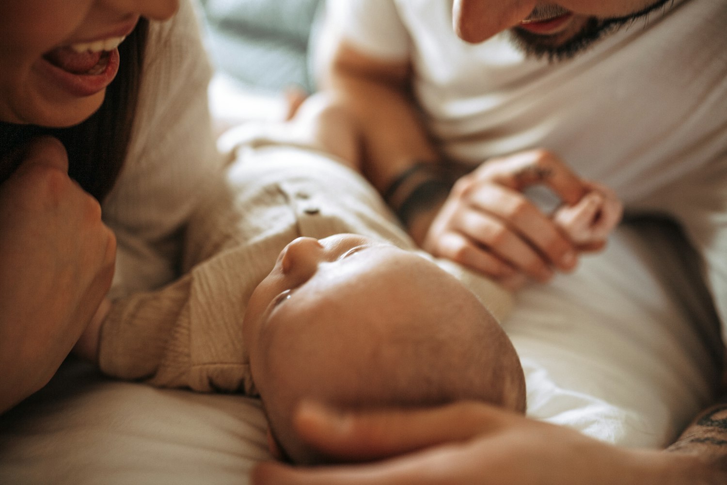 A parent with a newborn